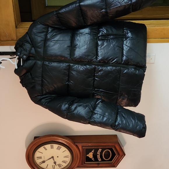 Boohoo Mens Jackets & Coats Boohooman Xl Black Shiny Winter Puffer